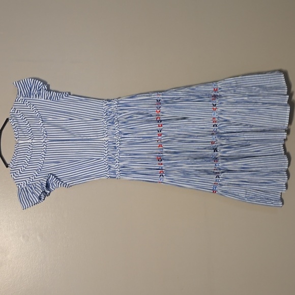 CK Bradley Blue White Striped Midi Dress Womens Size‎ XS - Picture 4 of 5